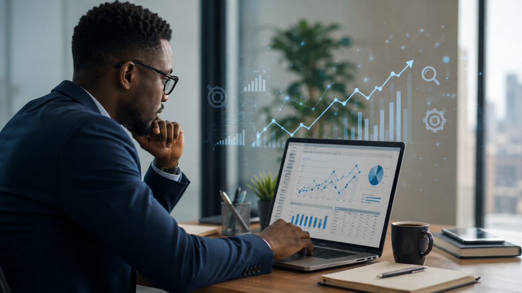 Business owner reviewing the cost of hiring an SEO expert
